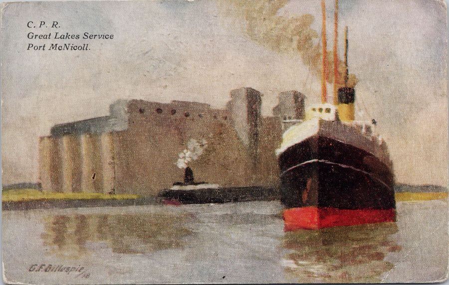 CPR Great Lakes Service Port McNicholl ON Postcard