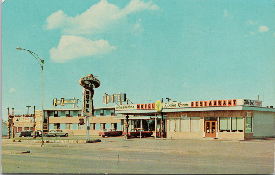 Edmonton AB Pan American Motel Restaurant Kingsway Avenue Postcard 