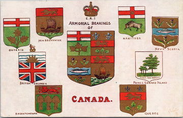 Canada Armorial Bearings Shield Coat of Arms Patriotic TUCK Postcard 