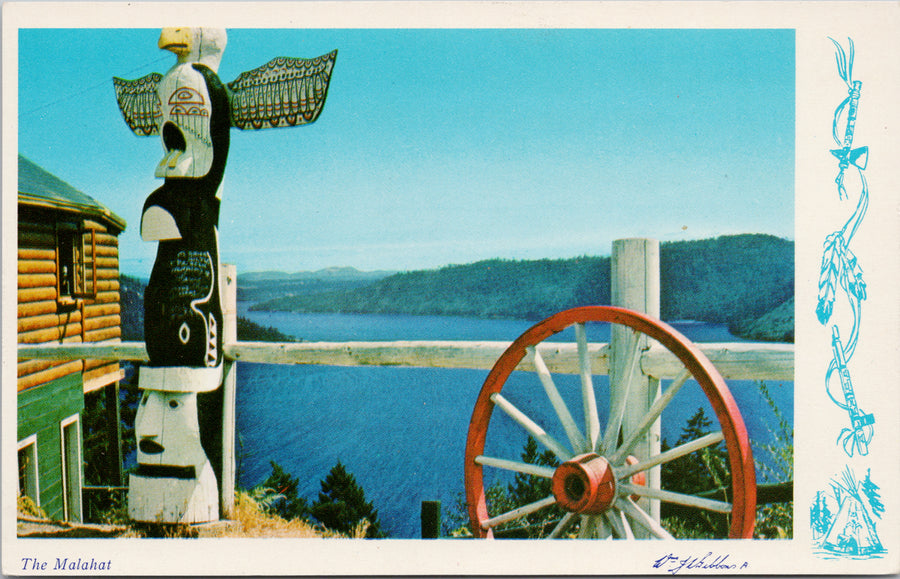 The Malahat BC Vancouver Island Totem Unused WJ Gibbons Postcard 