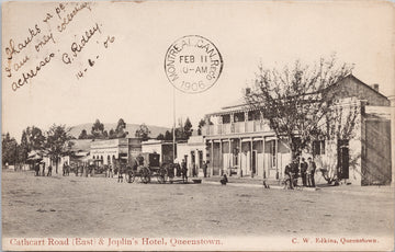 Queenstown South Africa Cathcart Road & Joplin's Hotel Postcard 