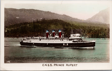 SS 'Prince Rupert' CN Steamship Boat  Postcard 