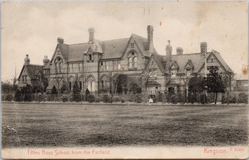 Tiffins Boys School from the Fairfield Kingston England c1913 Postcard S5 *as is