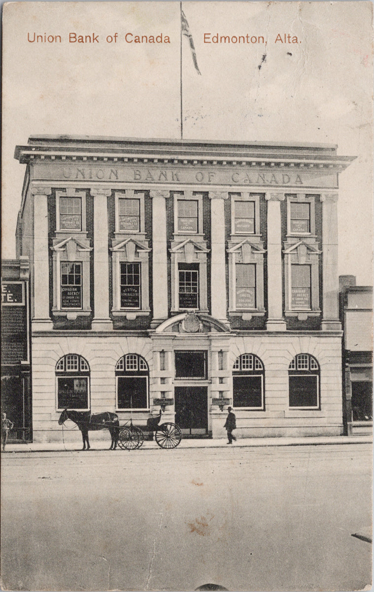 Edmonton Alberta Union Bank of Canada Postcard