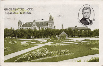 Union Printers Home Colorado Springs CO LC Shepard Trustee Postcard 