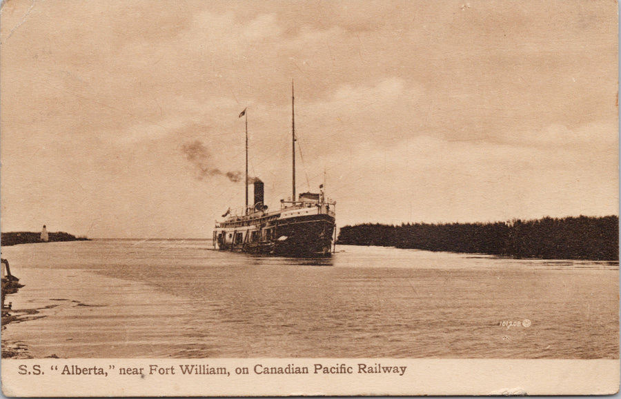 SS 'Alberta' Ship near Fort William Ontario Postcard 