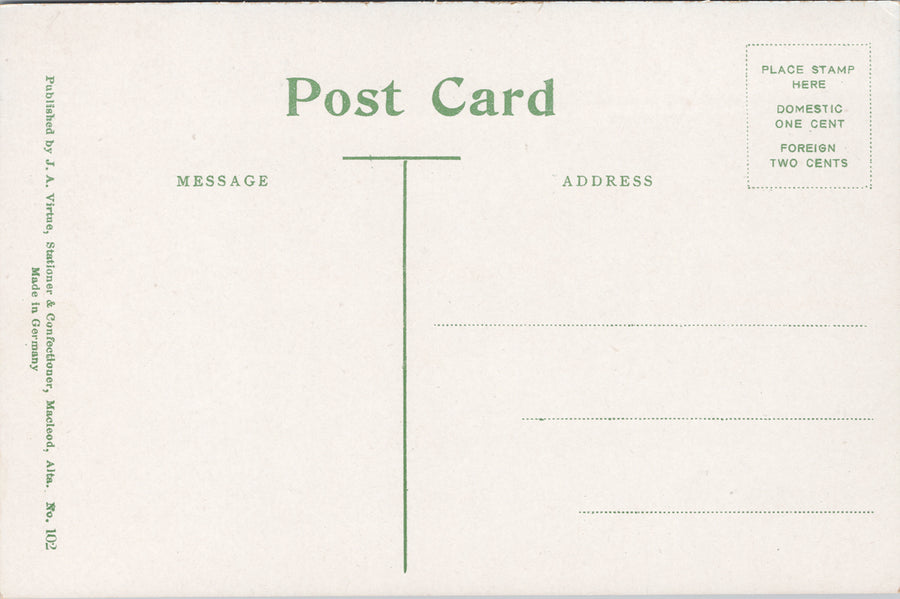 Macleod Alberta CPR Station Train Railways Depot Unused JA Virtue Postcard S6