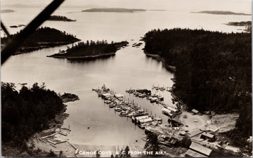 Canoe Cove BC near Sidney British Columbia Aerial View Real Photo Postcard 