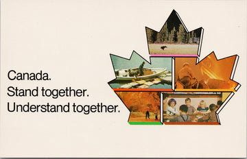 Canada Stand Together Understand Together Maple Leaf Patriotic Unity Advertising Postcard