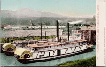 Columbia River Steamers in Cascade Locks OR Postcard