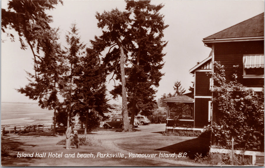 Parksville BC Island Hall Hotel Postcard 