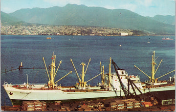 Vancouver BC 'Rolv Jarl' Cargo Ship Eaton's Marine Room 1960s Postcard 