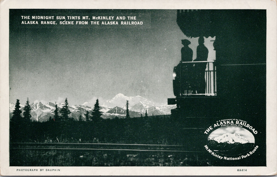 Alaska Railroad Midnight Sun Mt. McKinley Unused Dauphin Litho Postcard 