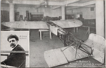 M. Louis Bleriot Aeroplane Airplane Channel Crossing Tuck Postcard