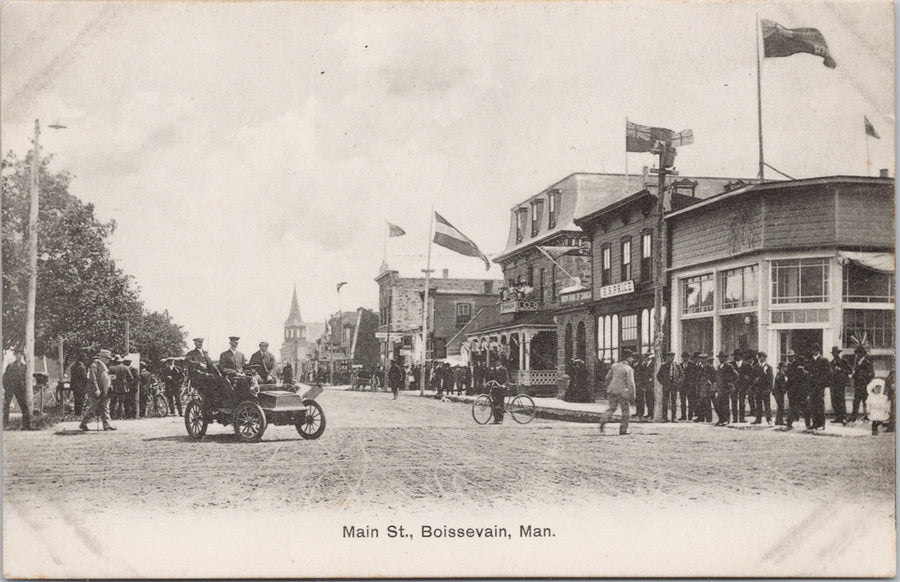 Boissevain Manitoba Main Street Postcard 