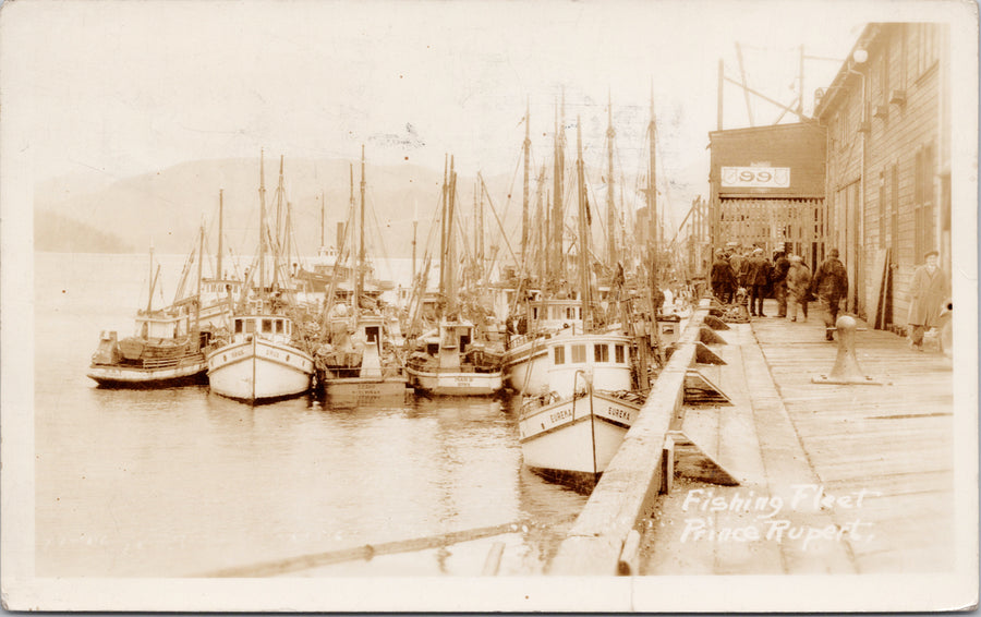 Prince Rupert BC Fishing Fleet Boats Postcard 