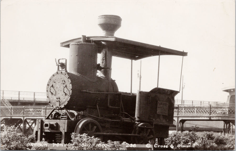 Oregon Pony OR Locomotive Train Unused Cross & Dimmitt Real Photo Postcard 