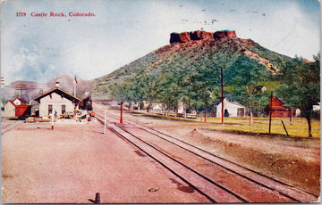 Castle Rock CO Colorado Train Station Railway Depot Postcard 