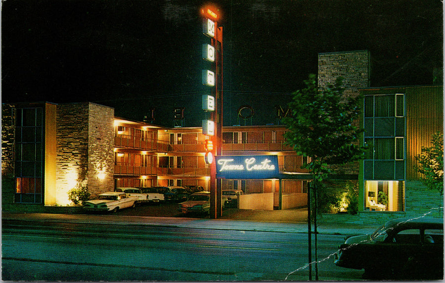 Seattle WA Caravan Towns Centre Motel Postcard 