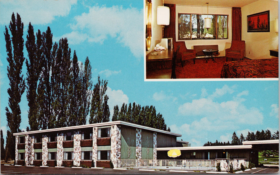 Silverdale WA Poplars Motel Multiview Gateway To Olympics Unused Postcard