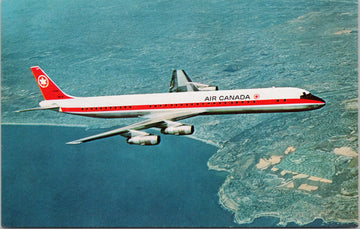 Air Canada Douglas DC-8 Airplane Jet Advertising Postcard