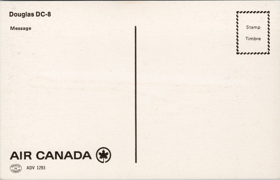 Air Canada Douglas DC-8 Airplane Jet Advertising Unused Postcard S7