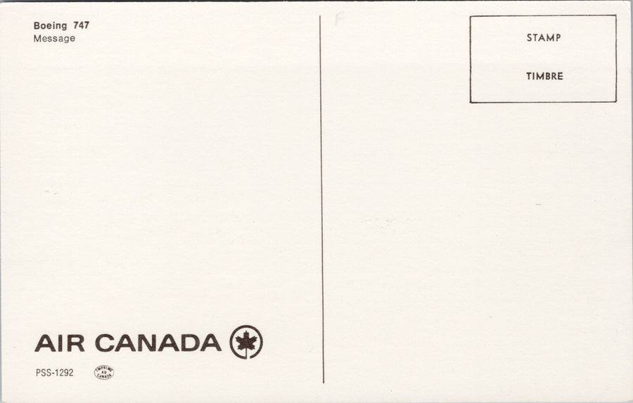 Air Canada Boeing 747 Jet Airplane Mountains Advertising Unused Postcard S7