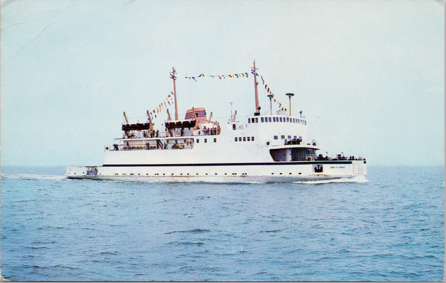 Ferry 'Trans-St-Laurent' Boat Ship Quebec QC Postcard