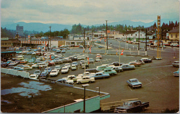 Abbotsford BC Downtown Autos Saan Fraser Valley Postcard 