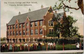 Victoria BC Victoria College and High School Students Postcard 