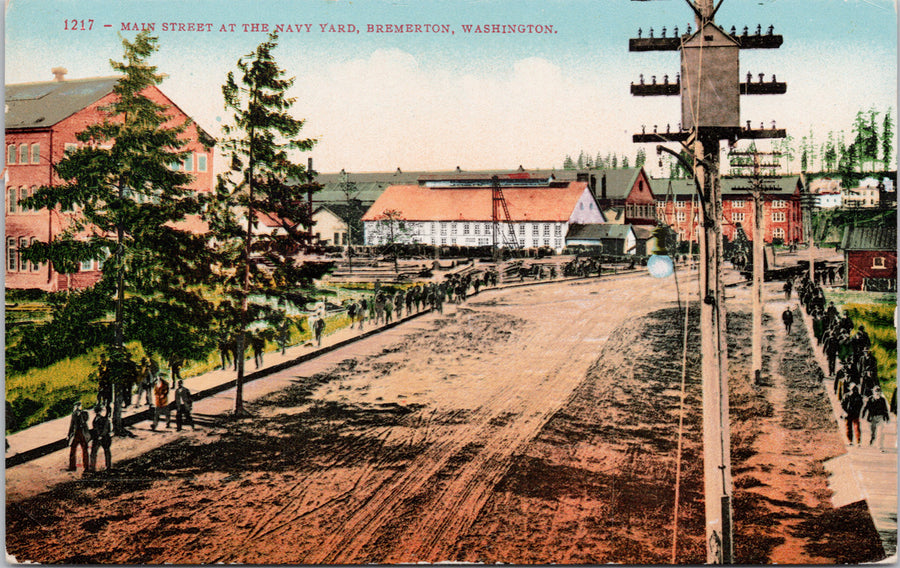 Bremerton WA Main Street at Navy Yard Postcard 