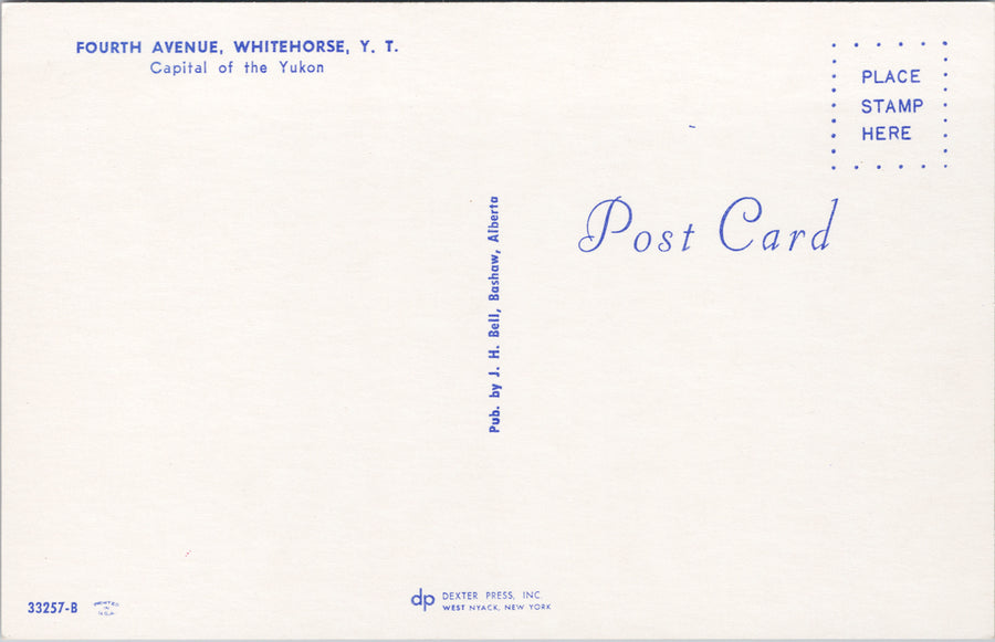 Whitehorse Yukon Fourth Avenue Unused Postcard SP8