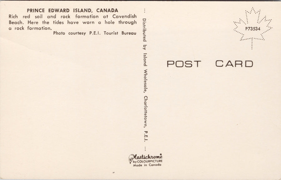 Cavendish Beach Prince Edward Island PE PEI Red Soil & Rock Formations Postcard SP8