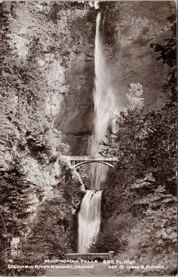 Multnomah Falls Columbia River Highway OR Oregon Waterfall Cross & Dimmitt Postcard