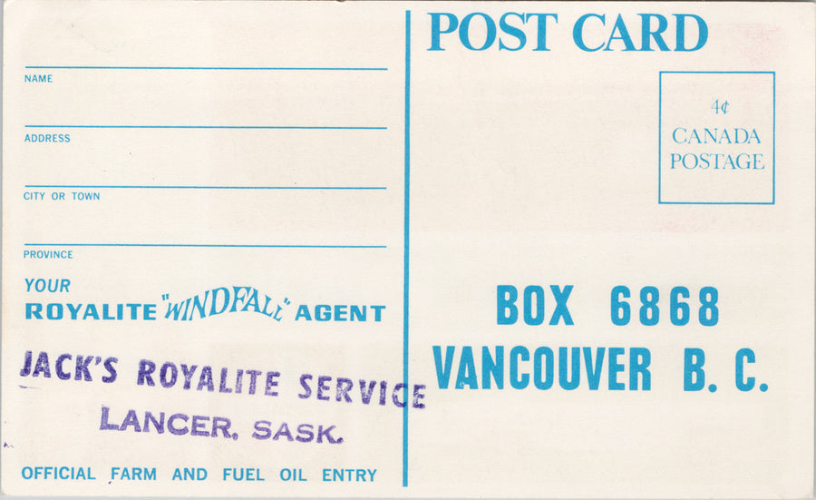 Royalite Dealer Jack's Royalite Service Lancer SK Advertising Postcard Postcard SP8