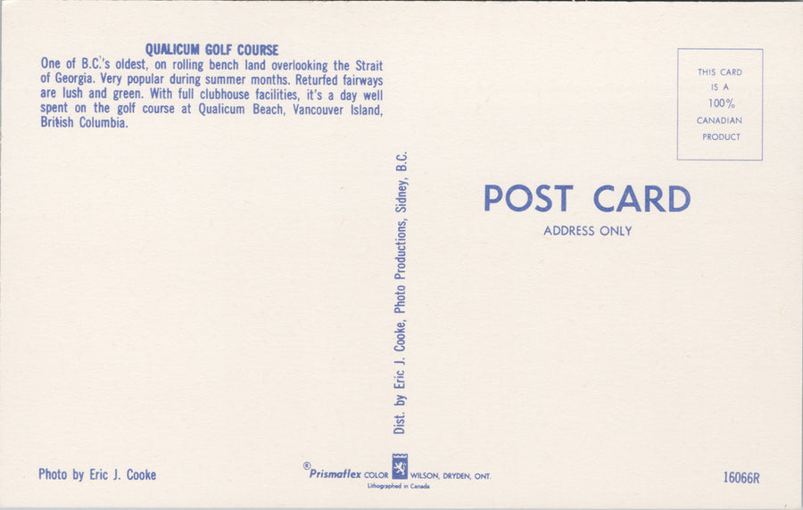 Qualicum Golf Course Qualicum Beach BC Golfers Unused Postcard SP8