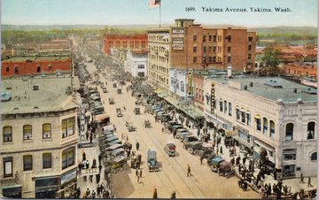 Yakima WA Yakima Avenue Birdseye Postcard 