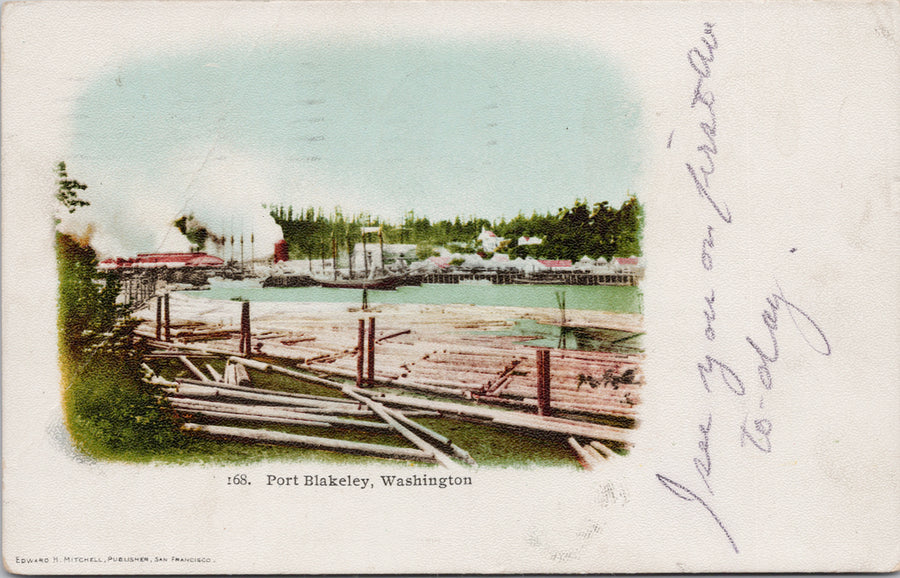 Port Blakely WA Washington c1908 Postcard 