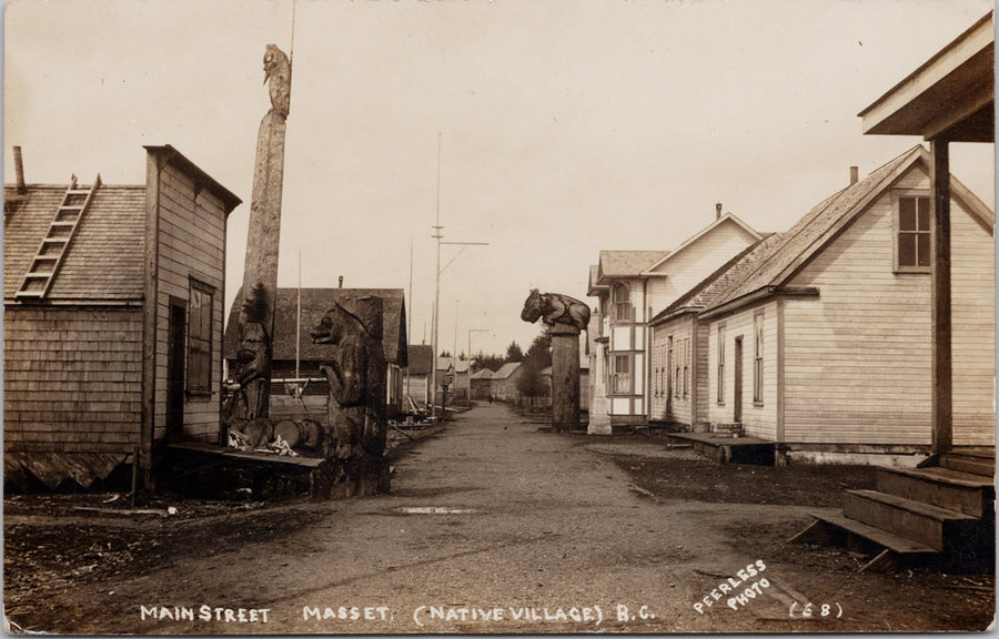 Masset BC Main Street Haida Gwaii Massett Graham Island Postcard 