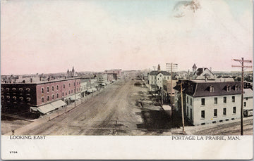 Portage La Prairie Manitoba Looking East #2706 Warwick Postcard 