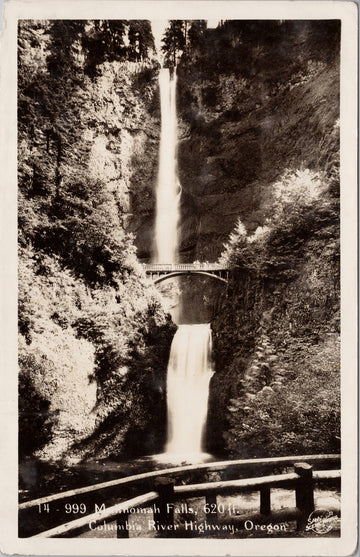 Multnomah Falls Oregon Columbia River Highway Sawyer RPPC Postcard 