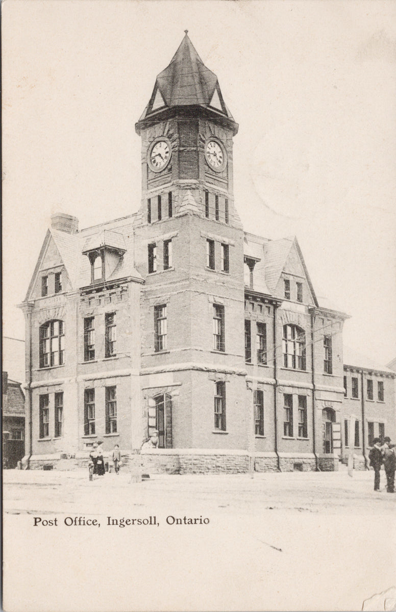 Post Office Ingersoll Ontario Postcard 