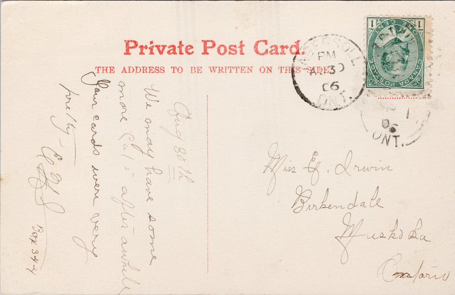 Post Office Ingersoll Ontario ON c1906 Postcard SP8