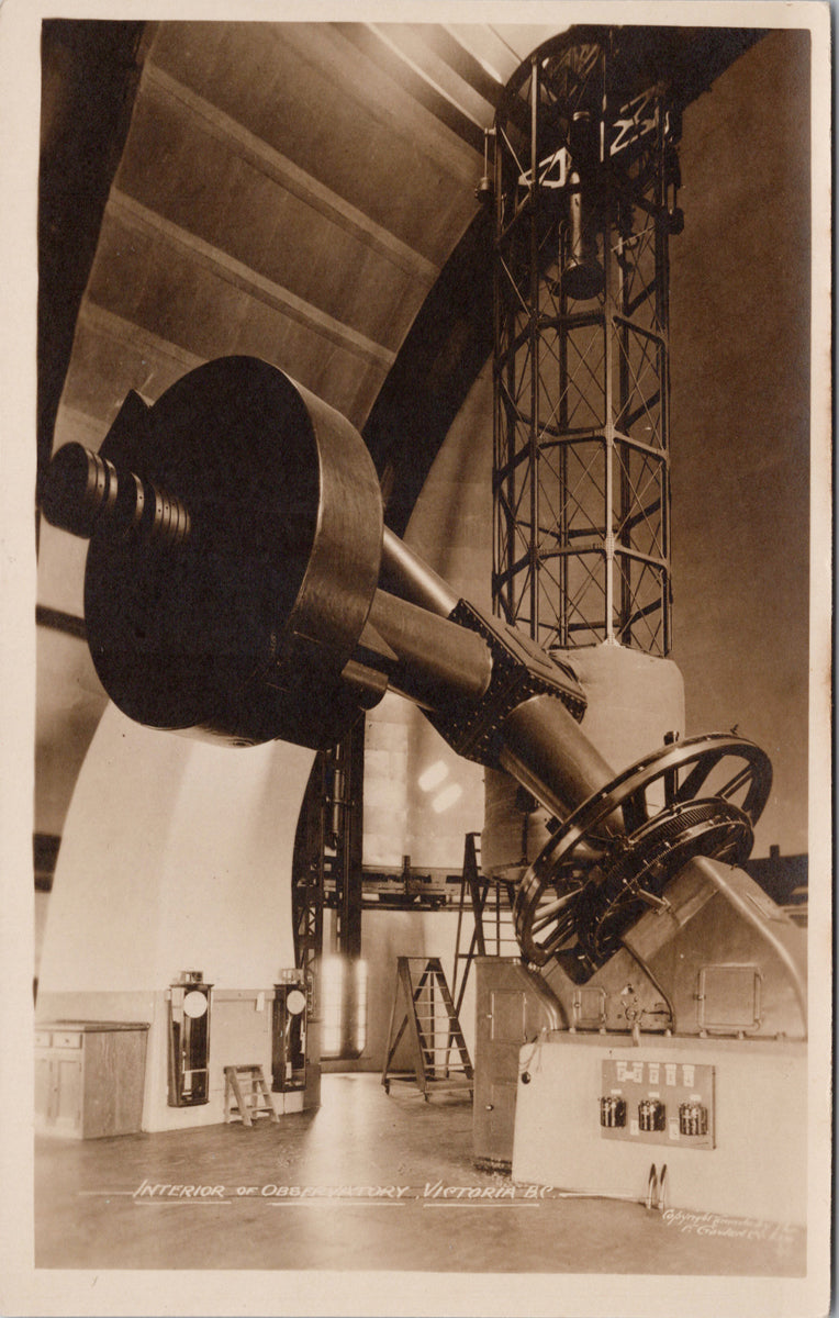 Victoria BC Interior of Observatory Unused Gowen Real Photo Postcard 