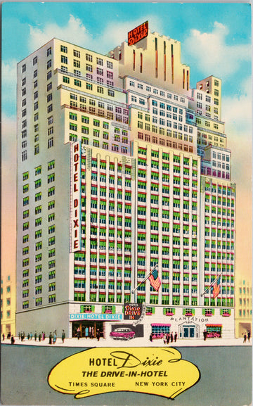Hotel Dixie Times Square NY New York Unused Advertising Postcard 