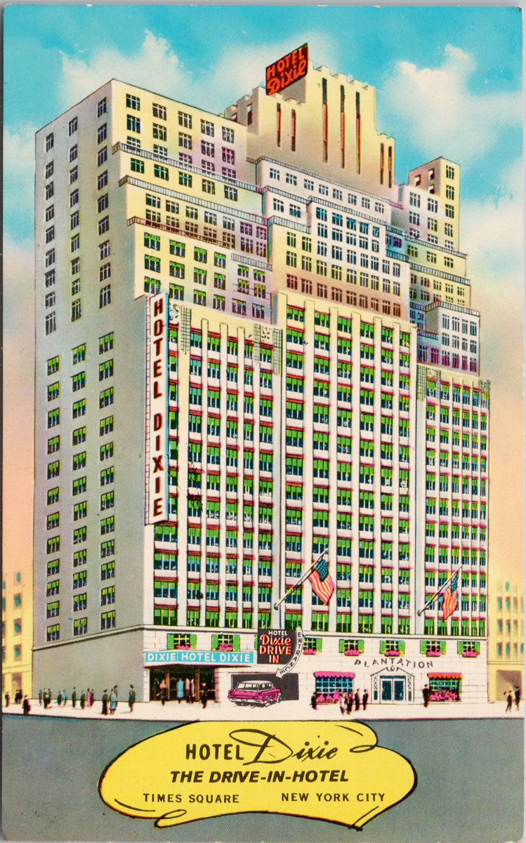 Hotel Dixie Times Square NY New York Unused Advertising Postcard 