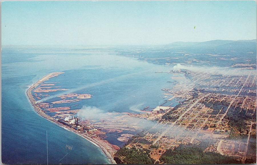 Port Angeles WA Washington Aerial View Ediz Hook Clifford Ellis Postcard