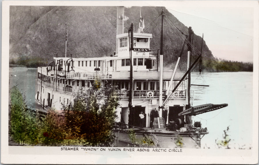 Steamer 'Yukon' Steamship YT Yukon River c1931 Fort Yukon AK Cancel Postcard 