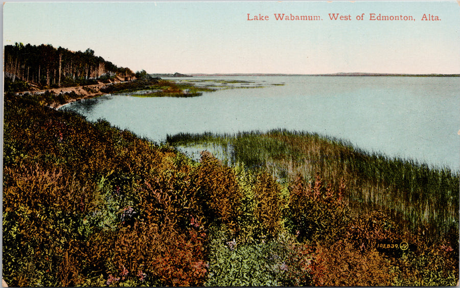 Lake Wabamun west of Edmonton Alberta AB Postcard 