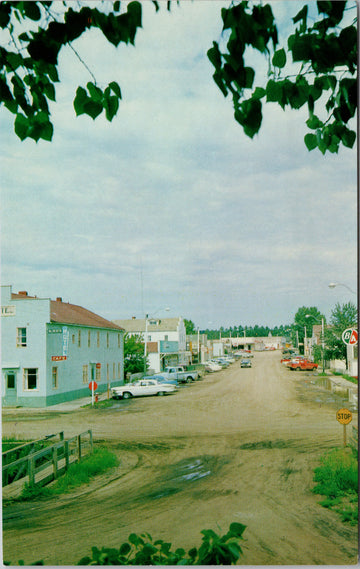 Elk Point Alberta Main Street Postcard 